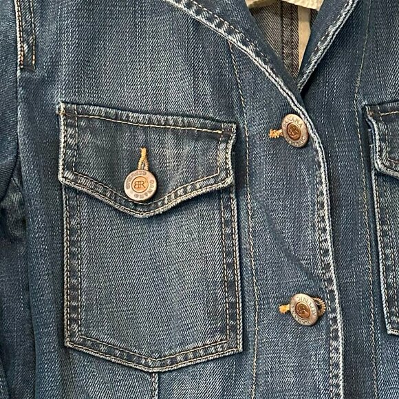 Banana Republic Premium Denim Jacket – Vintage-Inspired Distressed Blue Jean - Picture 3 of 7